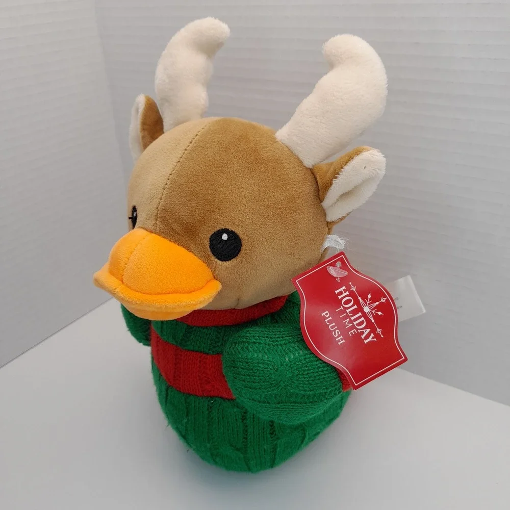 Holiday Time Plush Deer Quackerz Duck Reindeer Christmas Sweater 209101-D